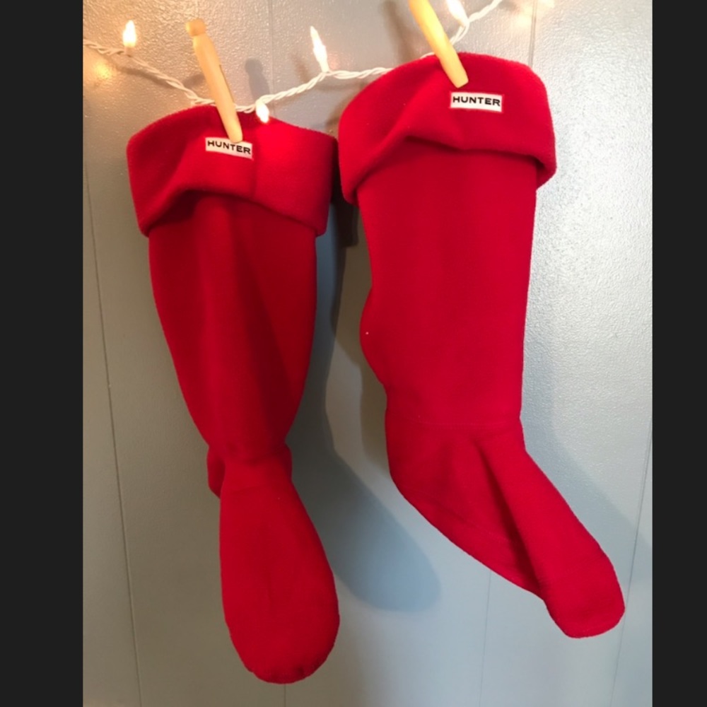 Red Hunter Rain boot tall socks. Size 8-10